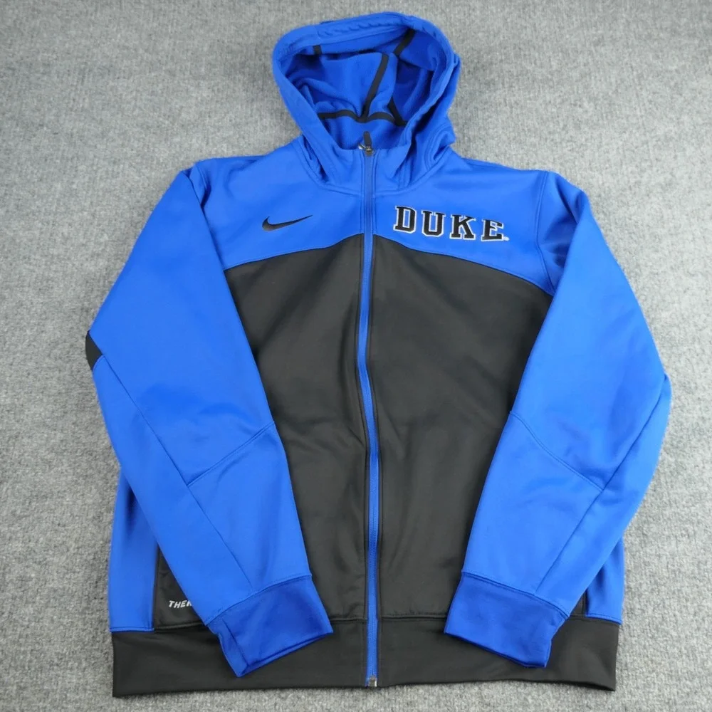 Nike Hoodie Mens Medium Duke Blue Devils Elite Therma FIT Full Zip Basketball
